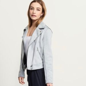 Dynamite Light Blue Suede Moto Jacket | Like New | XS | Bikercore